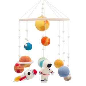 Glaciart One Space Solar System Nursery Baby Crib Felt Mobile